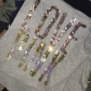 Pink grey hoodie large